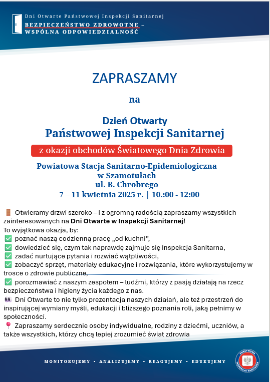 Zdjęcie artykułu Dni  Otwarte Państwowej Inspekcji Sanitarnej